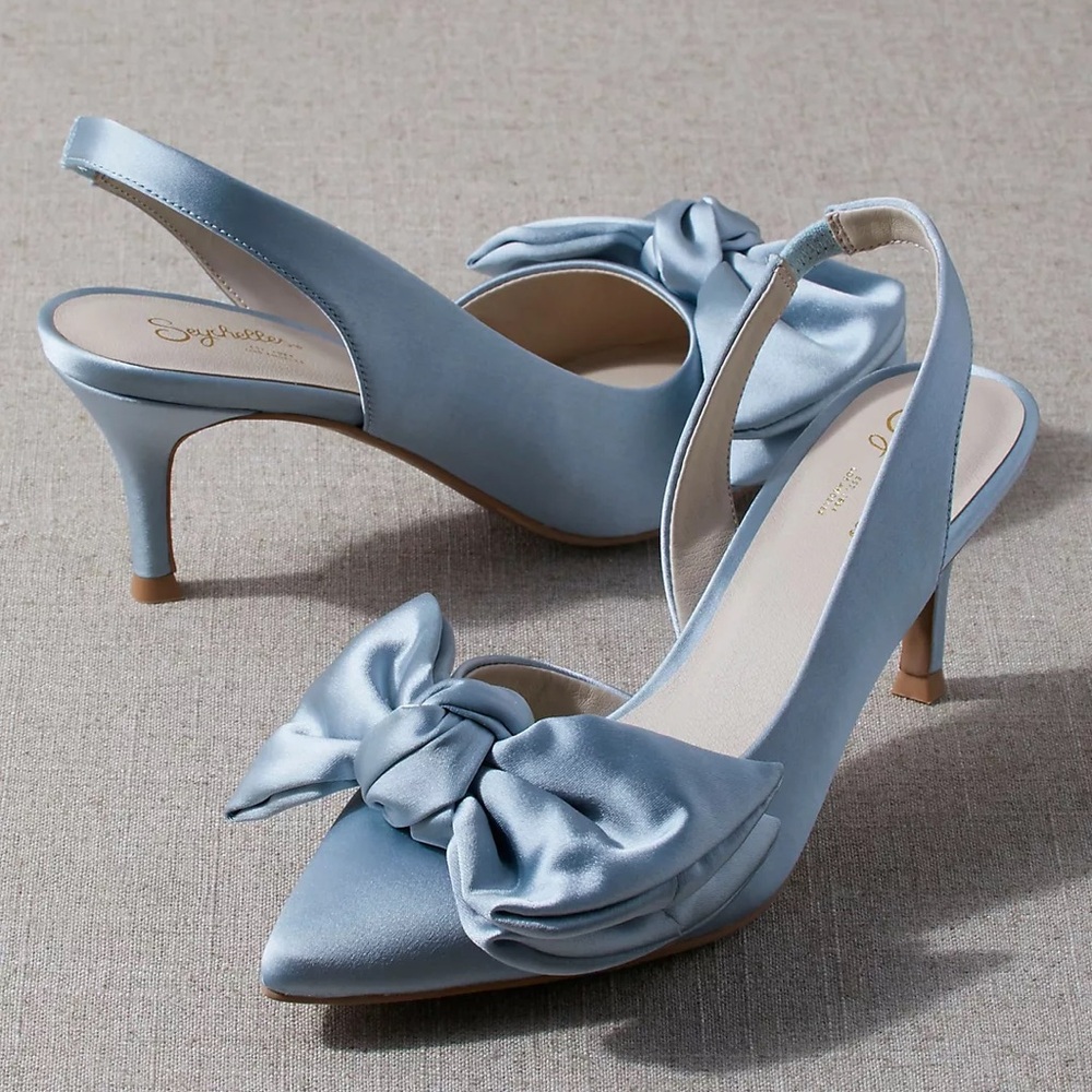 Seychelles Neve Satin Light Blue Heels